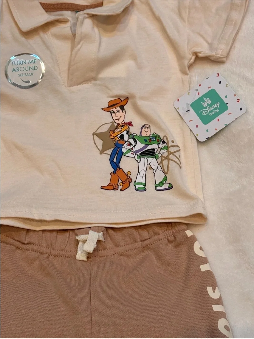 Disney Baby Toy Story infant Collared 2 Piece Shorts Set  *NO HANGER*